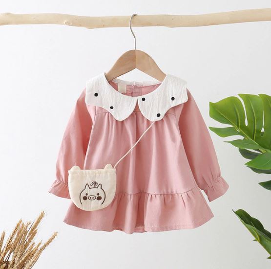 Toddler Long Sleeve Pink Dress – cute cuddle